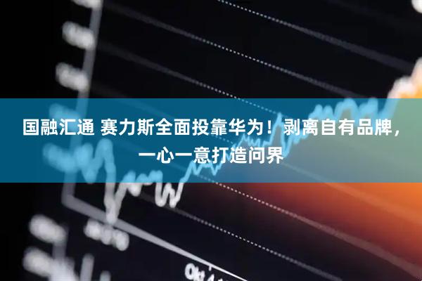 国融汇通 赛力斯全面投靠华为！剥离自有品牌，一心一意打造问界